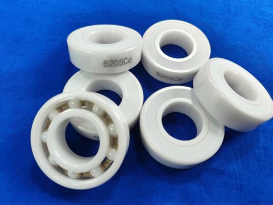 6205 Full Zirconia Ceramic Ball Bearing with P6/P5 Grade Precision PTFE Cage and Seals HIP Sintering ZrO2
